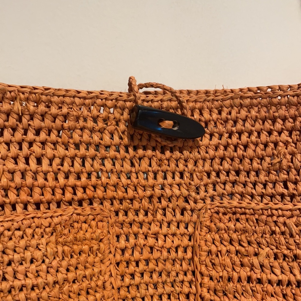 Annabel Ingall Orange Raffia Shoulder Bag - Picture 5 of 7